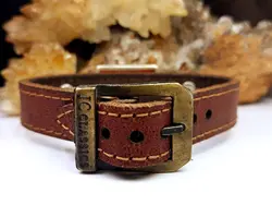 دستبند چرمی عقیق سرخ خطی مردانه کد 2102