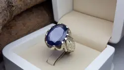 انگشتر مردانه یاقوت کبود آفریقایی کد 461