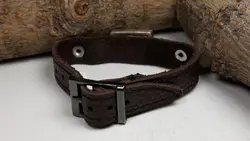 دستبند چرمی مردانه فیروزه نیشابوری اصل کد 385