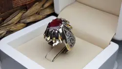 انگشتر مردانه یاقوت سرخ آفریقایی کد 167