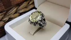 انگشتر مردانه کوارتز لیمویی آفریقایی اصل کد 104