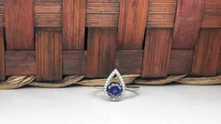 انگشتر زنانه توپاز هفت رنگ کد 50