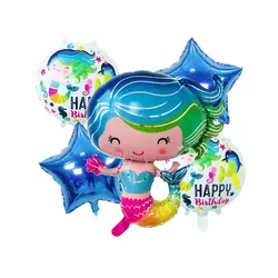 بادکنک فویلی 5 تکه پری دریایی