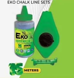 چاک لاین 15متری با پودر رنگی و آب تراز مدل ECL-01 برند اکو EKO