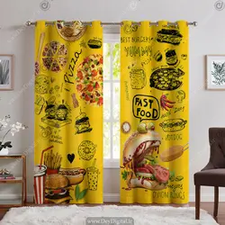 پرده چاپی طرح سه بعدی همبرگر PK-5967