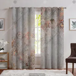پرده تصویری طرح پتینه رنگ نقره‌ای و مسی PK-6103