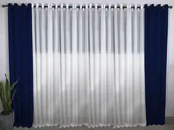 پرده پانچ ساده رنگ آبی نفتی KA-2951