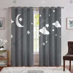 پرده اتاق نوزاد طرح ستاره و ماه PK-6792
