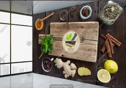 پوستر دیواری سه بعدی برای مغازه عطاری BA-8712 | چاپ دی : دکوراسیون داخلی آنلاین چاپی