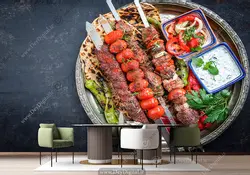 پوستر سه بعدی طرح نان داغ کباب داغ BA-8790 | چاپ دی : دکوراسیون داخلی آنلاین چاپی