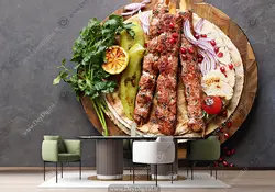 کاغذ دیواری طرح کباب برای نان داغ کباب داغ BA-8787 | چاپ دی : دکوراسیون داخلی آنلاین چاپی