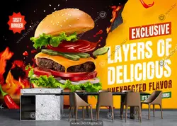 قیمت و خرید پوستر دیواری همبرگر Sp-8106 | چاپ دی:تولید کننده کاغذ دیواری سه بعدی همبرگر