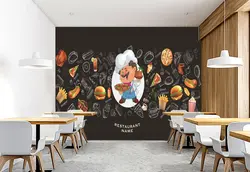 پوستر دیواری فست فود همبرگر sp-1012