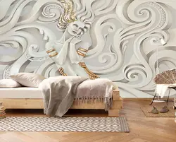 کاغذ دیواری سه بعدی گچ بری چهره زن | کاغذ دیواری سه بعدی - پوستر دیواری - قیمت پوستر