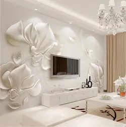 پوستر دیواری گل های گچ بری فوق العاده زیبا | چاپ دی : دکوراسیون داخلی آنلاین چاپی ، پوستر دیواری ، سه بعدی ، کاغذ