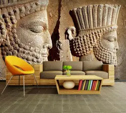 پوستر دیواری مجسمه گچ بری شاه هخامنش | چاپ دی : دکوراسیون داخلی آنلاین چاپی ، پوستر دیواری ، سه بعدی ، کاغذ