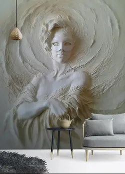 پوستر دیواری گچ بری از فیگور زن نقابدار | چاپ دی : دکوراسیون داخلی آنلاین چاپی ، پوستر دیواری ، سه بعدی ، کاغذ