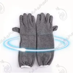 خرید دستکش زنبورداری ضخیم یا طوسی آستین بلند + قیمت و مشخصات آن