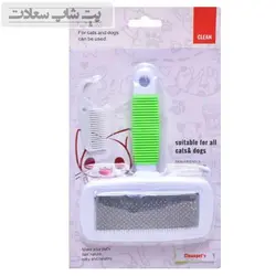 برس پلاستیکی همراه با شانه کوچک حیوانات خانگی