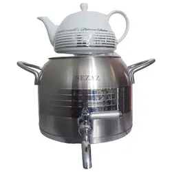کتری و قوری 5 لیتر کیانی نزاز NEZAZ چدن طرح ترک خطی مات