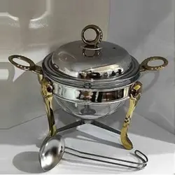 سوفله سوپ خوری استیل رزلند با دسته حلقه نگین طلایی