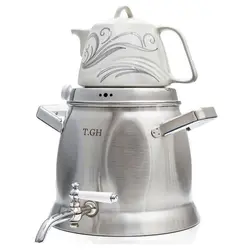 کتری قوری قیطاسی T.GH مدل کاوه 5/5 لیتری شیردار کف چدن کد TGH-7020