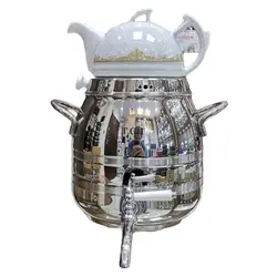 کتری قوری قیطاسی T.GH مدل پرسپولیس 6/5 لیتری شیردار کف چدن براق