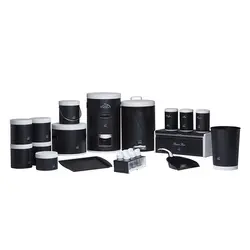 سرویس جهیزیه 23 پارچه مشکی چروک درب سفید بهازکالا کد 16280068