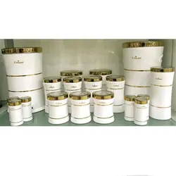 سرویس 18 پارچه کمر باریک خطی سفید طلا یونیک کد UN-4597