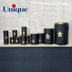 سرویس 12 پارچه فانتزی مدل ستاره کلانتر با درب بامبو یونیک کد UN-8009