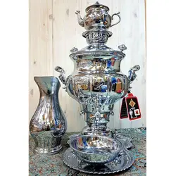 سماور گازی پاکان 10 لیتری ماری ساده ترک دار