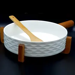 ماهیتابه بزرگ لبه بلند چوب و سرامیک 8808