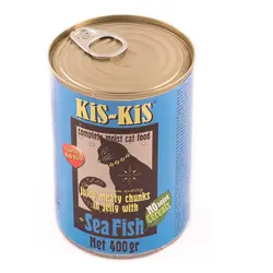 کنسرو گربه بالغ با طعم ماهی Kis Kis 400gr