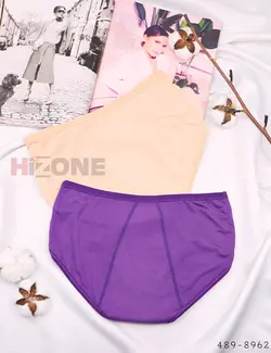 شورتکس نخی چتر رنگی پک دوتایی (کرم/بنفش)