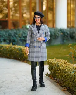 مدل مانتو چهارخونه پاییزه