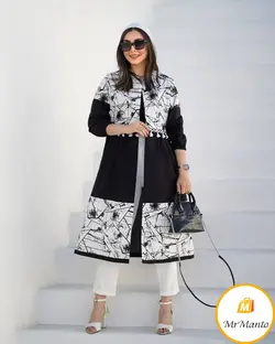 مانتو بلند دورنگ 1401