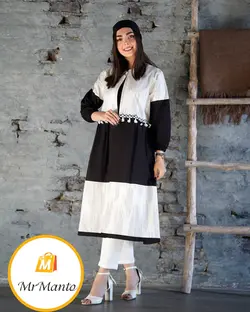 مانتو بلند دورنگ 1401