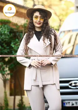 مانتو عیدانه ست دو تیکه مزونی کرپ باربی