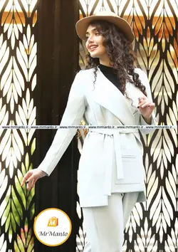 مانتو عیدانه ست دو تیکه مزونی کرپ باربی