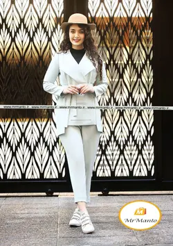 مانتو عیدانه ست دو تیکه مزونی کرپ باربی