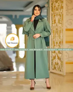 مدل مانتو عید 1400 یقه بزرگ استین  لاک پشتی