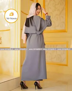 مدل مانتو عید 1400 یقه بزرگ استین  لاک پشتی