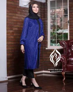 مانتو عید 99 جنس پارچه حریر میله ای