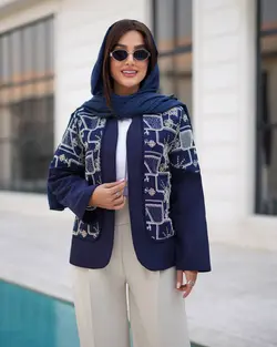 مانتو لینن مغزی‌عدسی‌دوزی