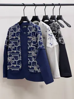 مانتو لینن مغزی‌عدسی‌دوزی