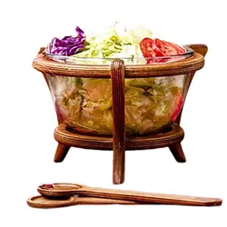 سالاد خوری چوبی سه پایه سایز 1 آسا مدل 4160