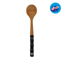 قاشق گرد چوبی شنیا دسته سیلیکون