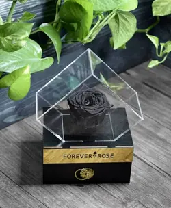 باکس کشویی با رز مشکی جاودان