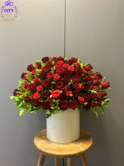 باکس گل رز هلندی قرمز