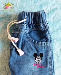 شلوار لی دخترانه طرح MICKEY MOUSE